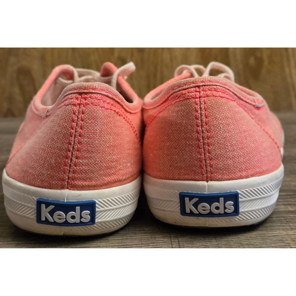 Keds Lace Up Shoes Sneakers Womens Size 9.5 Pink Coral